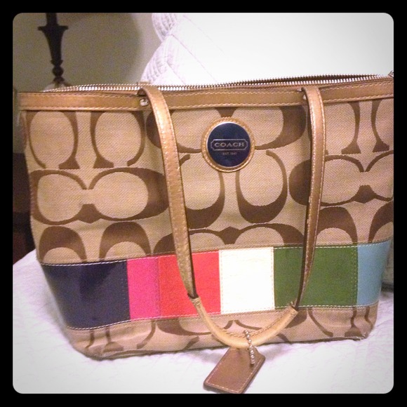 Coach Signature Multi Stripe Purse