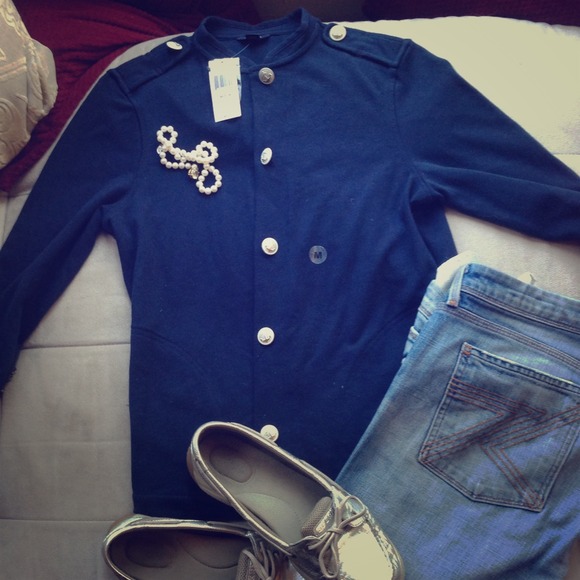 Nautica navy blue nautical sweater/jacket