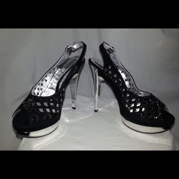 SOLD Black & Silver Sexy Stiletto Heels