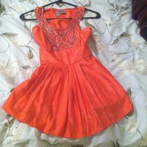 Orange blouse with detailed top