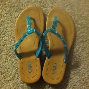 REDUCED!!! Teal jeweled sandals