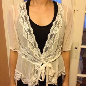 😵😵REDUCED😵🙈See through white lace tops