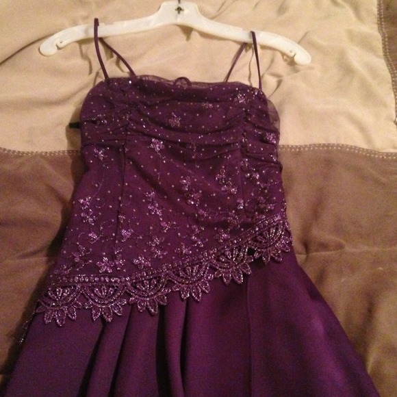 Formal, purple with light purple sash. Worn once.