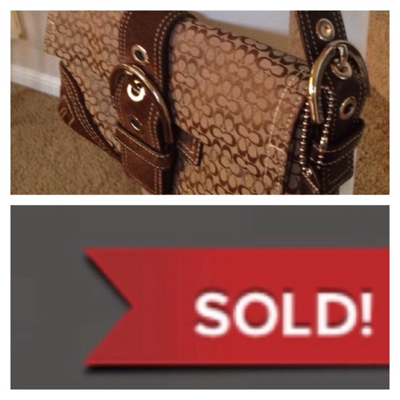 SOLD❗️❗️COACH ❤SIGNATURE BROWN/TAN LEATHER /SUEDE❤