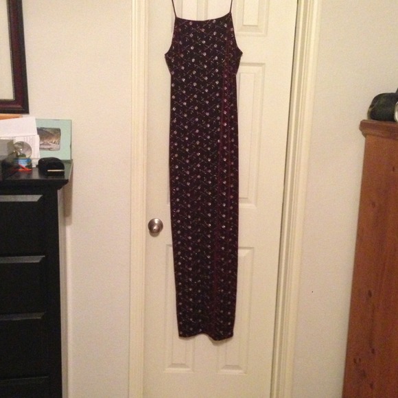 Formal velvet column floor length dress