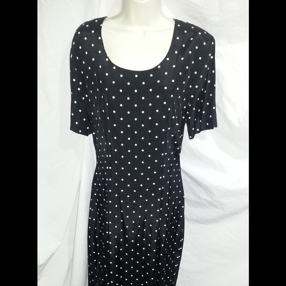 SOLD Vintage Black & White Polka Dot Dress