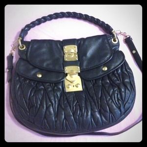 Miu Miu Coffer Matelasse Leather Hobo Handbag