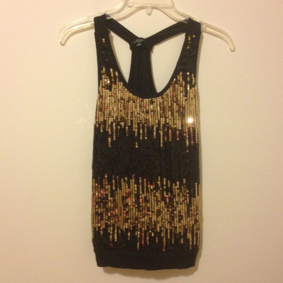 Gorgeous black and gold top