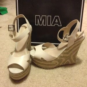 MIA tan wedges