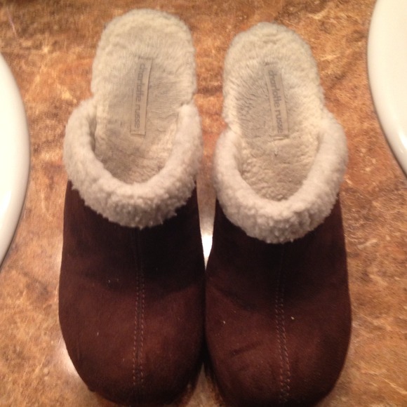Brown clogs