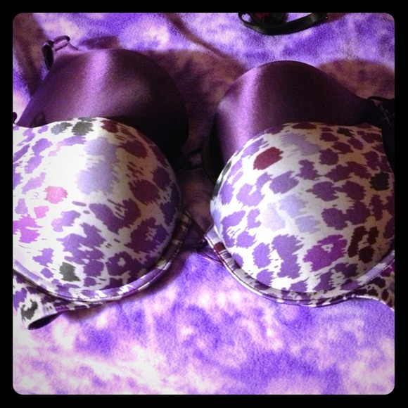 Purple/Gray Cheetah print VS bombshell bra