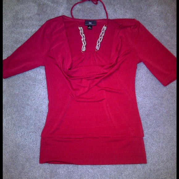Deep red halter/slouchy top. NWOT - Picture 2 of 3