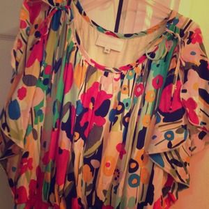 Multicolored Floral Silk Dress