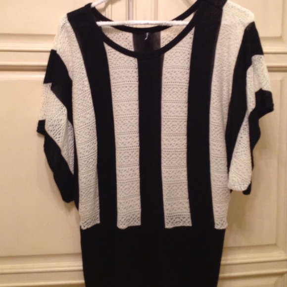 Cream and black striped sweater