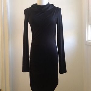 T by Alexander Wang black longsleeve hooded dress