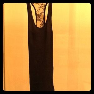 Forest green lace back tank