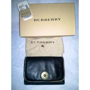 Authentic Burberry Black Leather Nova Check Wallet