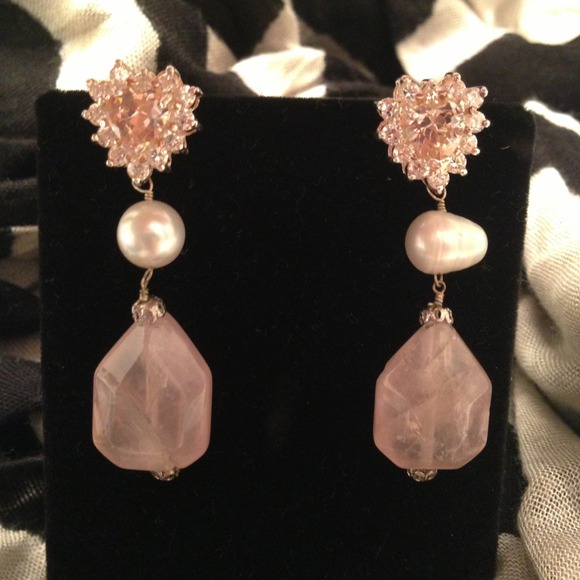Rose quartz earrings!