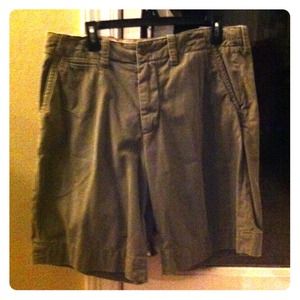 Men's olive green shorts.