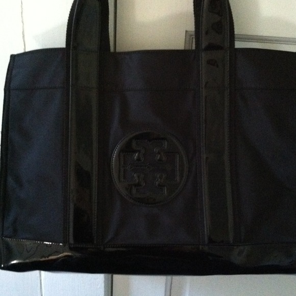 "Sold" Tory burch nylon black tote bag