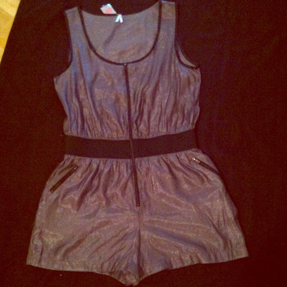 SOLD!!! Metallic & Black Romper