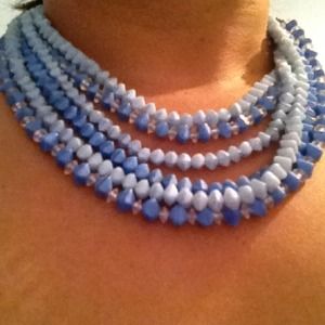 Baby blue fashion necklace