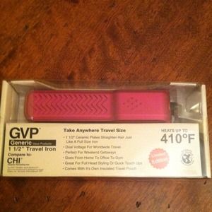 Cute pink travel flat iron.