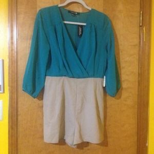 Teal & Nude Romper