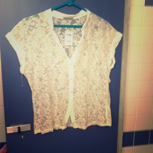 🔴SOLD🔴 Sheer Lace Button Up
