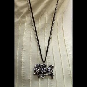 Diamond adorned Owl Necklace