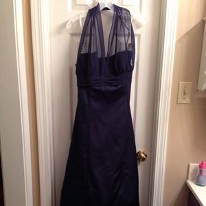 David's Bridal Navy Blue bridesmaid dress