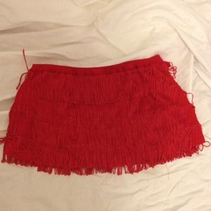 Fringe mini skirt