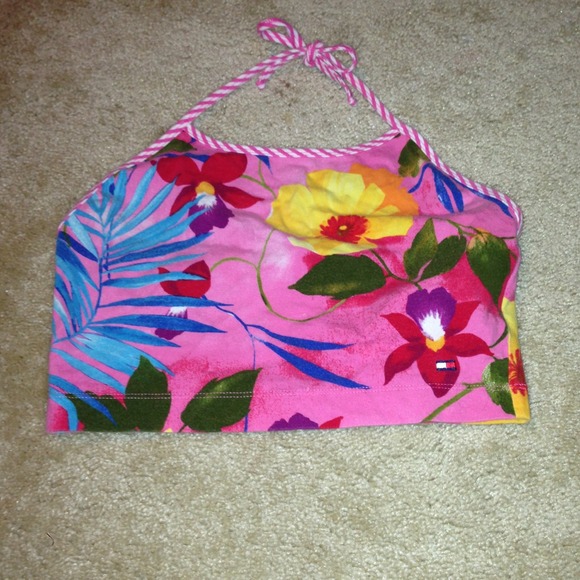 Tommy Hawaiian mid drift halter