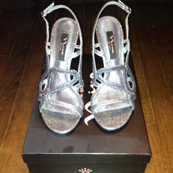 Nina silver sparkle strappy sandals