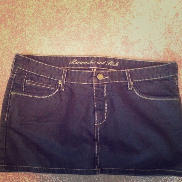 A&F Mocha Super Cute Jean Mini Skirt