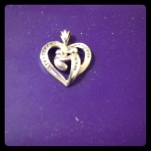 ❌❌❌sold❌❌10k White Gold - Heart charm for necklace