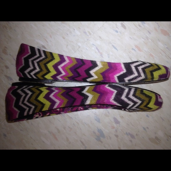 Colorful ballet flats and Breast Cancer watch.