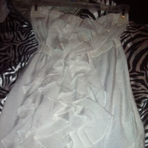 White strapless dress