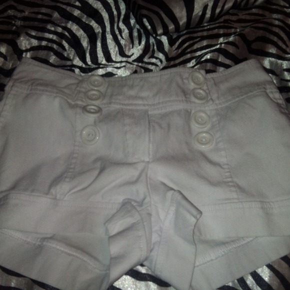 High waisted white shorts (: