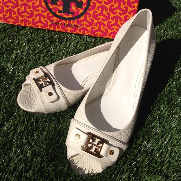 Tory flats peek toe flat with a slight wedge