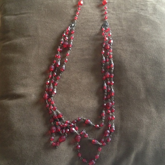 Red beaded necklace