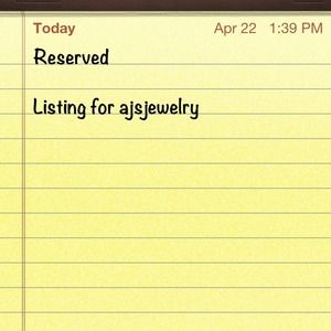 Reserved listing