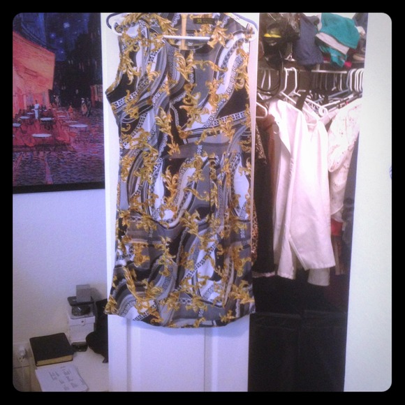 Silk black and grey elegant dress - Picture 1 of 3