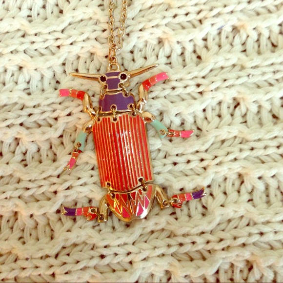 **sold** Loose Joint Gold Beetle Necklace