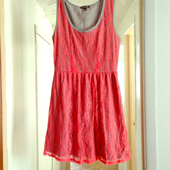 Lace dress with grey lining never been worn size L