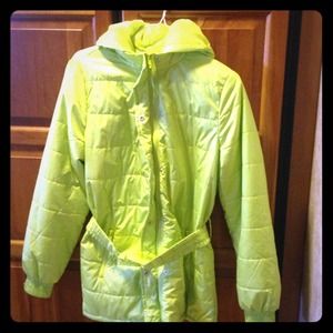 Lime green forever 21 puffy jacket