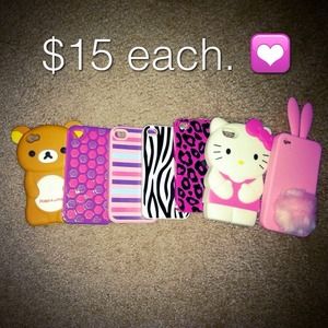 iPhone 4/4s hard & soft cases! Barely used. 💕🎀