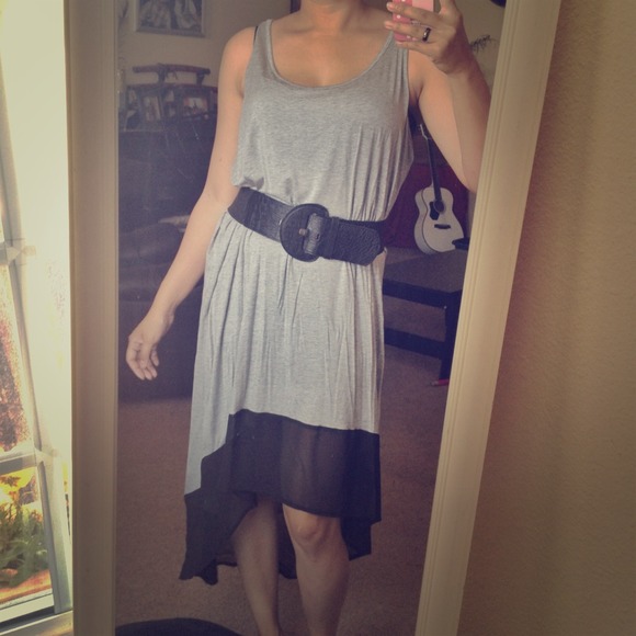 🔴SOLD🔴 F21 Hi-Low Dress (Heather Grey/Black)