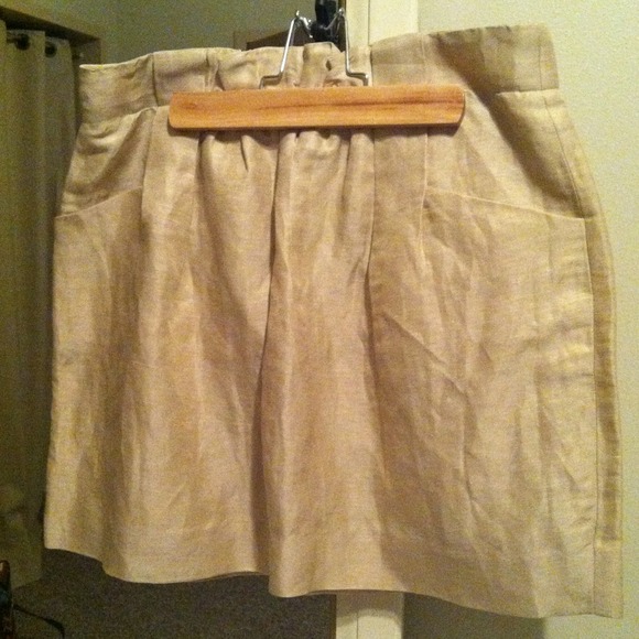 J.Crew Beige Linen Skirt with Pockets