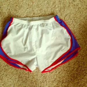 White Nike drifit running shorts!
